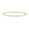 Thumbnail Image 1 of 3.5mm Paper Clip Chain Anklet in Sterling Silver with Gold-Tone Flash Plate - 9&quot;