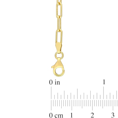 3.5mm Paper Clip Chain Anklet in Sterling Silver with Gold-Tone Flash Plate - 9"