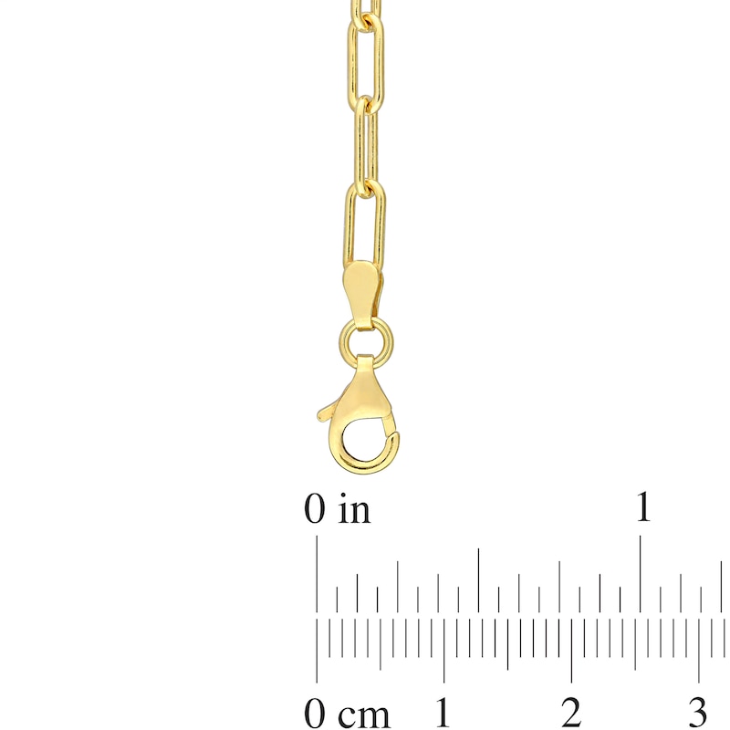 3.5mm Paper Clip Chain Anklet in Sterling Silver with Gold-Tone Flash Plate - 9"|Peoples Jewellers