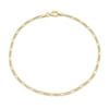 2.2mm Figaro Chain Anklet in Sterling Silver with Gold-Tone Flash Plate - 9"