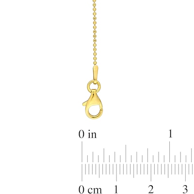 1.0mm Ball Chain Anklet in Sterling Silver with Gold-Tone Flash Plate - 9"