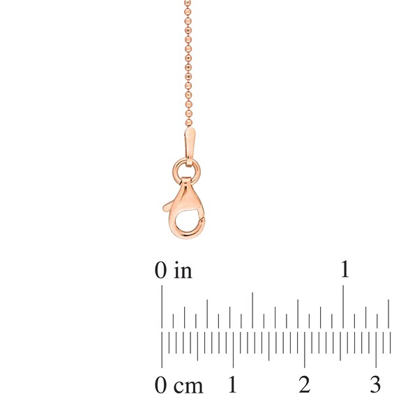 1.0mm Ball Chain Anklet in Sterling Silver with Rose-Tone Flash Plate - 9"