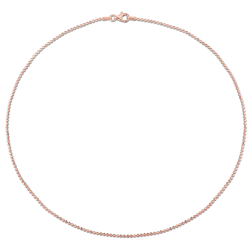 1.5mm Bead Chain Necklace in Sterling Silver with Rose-Tone Flash Plate