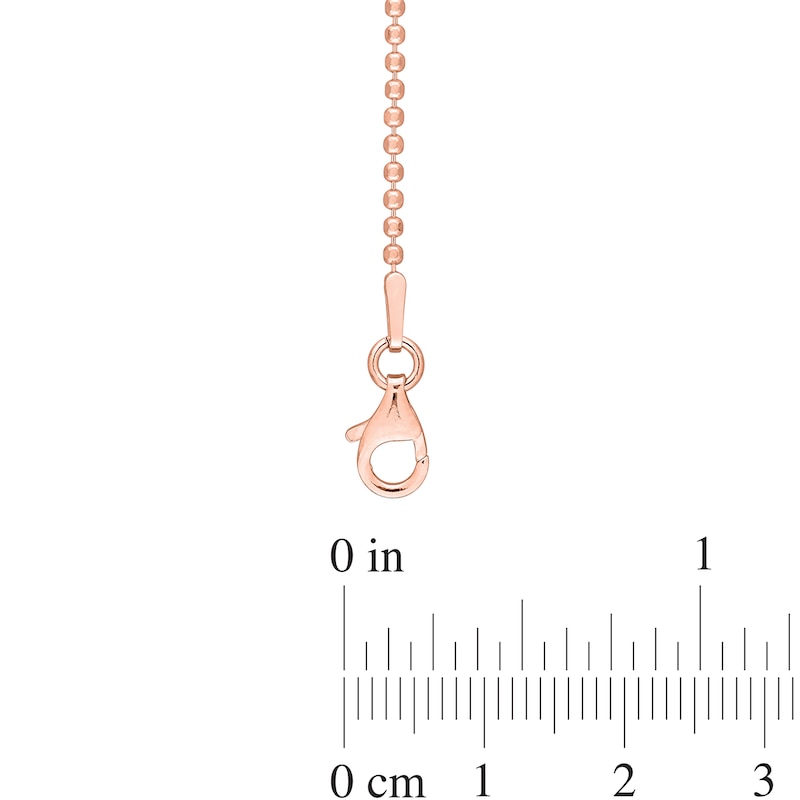 1.5mm Bead Chain Necklace in Sterling Silver with Rose-Tone Flash Plate