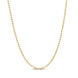 1.5mm Bead Chain Necklace in Sterling Silver with Gold-Tone Flash Plate - 20&quot;