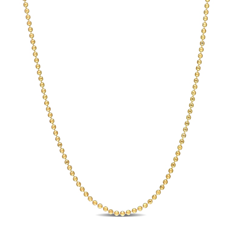 1.5mm Bead Chain Necklace in Sterling Silver with Gold-Tone Flash Plate