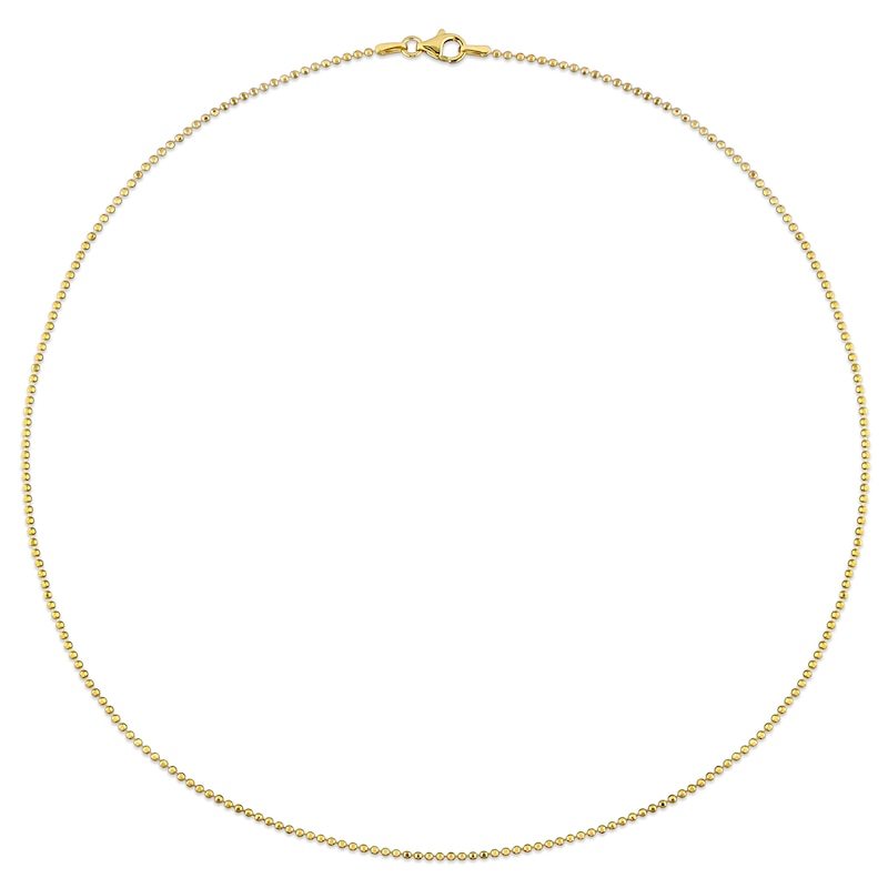 1.5mm Bead Chain Necklace in Sterling Silver with Gold-Tone Flash Plate|Peoples Jewellers