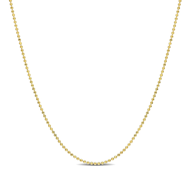 1.0mm Bead Chain Necklace in Sterling Silver with Gold-Tone Flash Plate|Peoples Jewellers