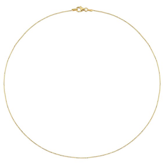 1.0mm Bead Chain Necklace in Sterling Silver with Gold-Tone Flash Plate