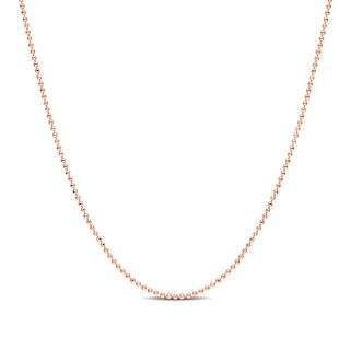 1.0mm Bead Chain Necklace in Sterling Silver with Rose-Tone Flash Plate