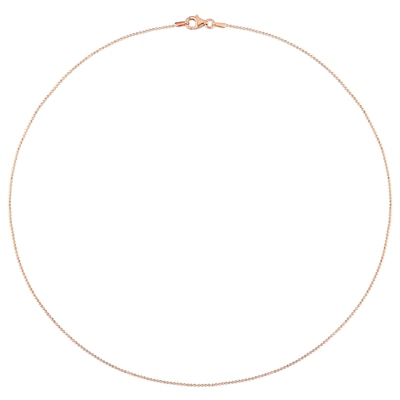 1.0mm Bead Chain Necklace in Sterling Silver with Rose-Tone Flash Plate