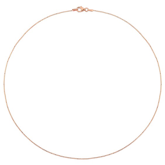 1.0mm Bead Chain Necklace in Sterling Silver with Rose-Tone Flash Plate