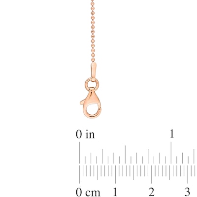 1.0mm Bead Chain Necklace in Sterling Silver with Rose-Tone Flash Plate