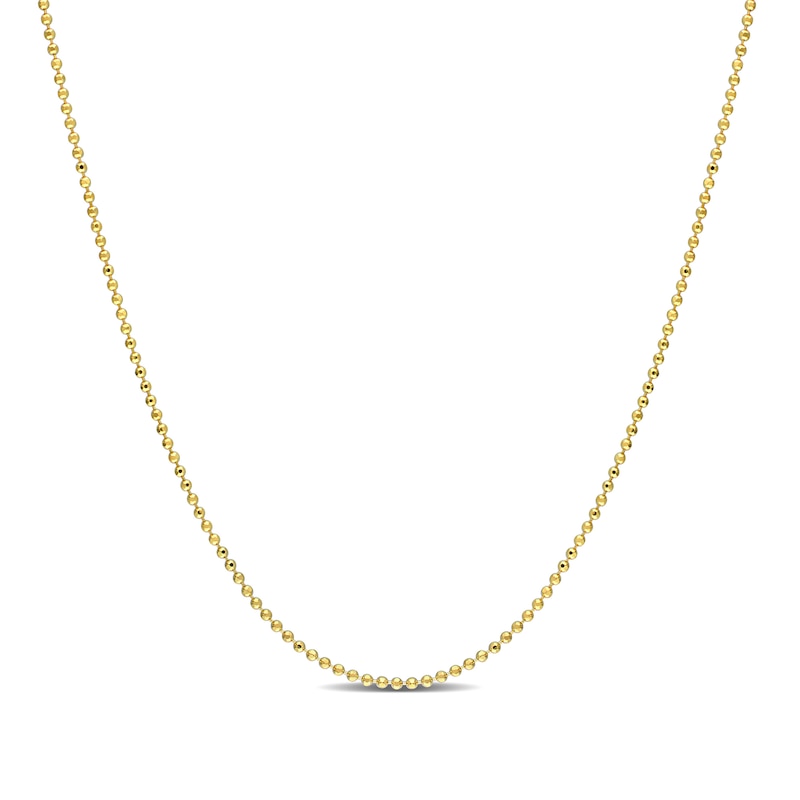 Main Image 1 of 1.0mm Bead Chain Necklace in Sterling Silver with Gold-Tone Flash Plate - 16&quot;