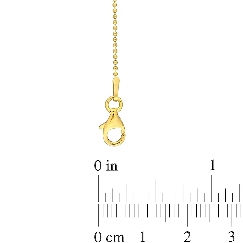 Main Image 4 of 1.0mm Bead Chain Necklace in Sterling Silver with Gold-Tone Flash Plate - 16&quot;