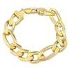Thumbnail Image 0 of Ladies' 14.5mm Figaro Chain Bracelet in Sterling Silver with Gold-Tone Flash Plate - 9"