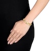 Thumbnail Image 1 of Ladies' 14.5mm Figaro Chain Bracelet in Sterling Silver with Gold-Tone Flash Plate - 9"
