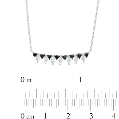 0.45 CT. T.W. Black and White Diamond Alternating Necklace in Sterling Silver – 17"