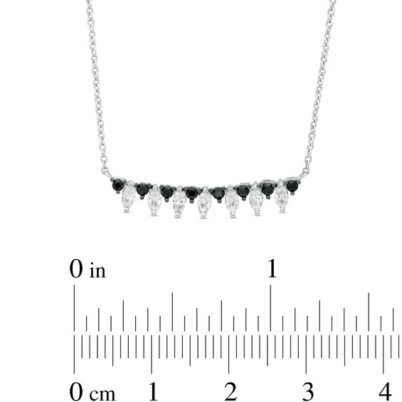 0.45 CT. T.W. Black and White Diamond Alternating Necklace in Sterling Silver – 17"