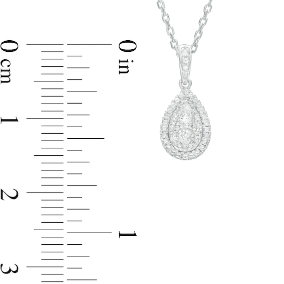 Forever Connected 0.10 CT. T.W. Pear-Shaped Diamond Frame Pendant in Sterling Silver