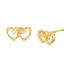 Thumbnail Image 0 of Diamond Accent Interlocking Hearts Stud Earrings in 10K Gold