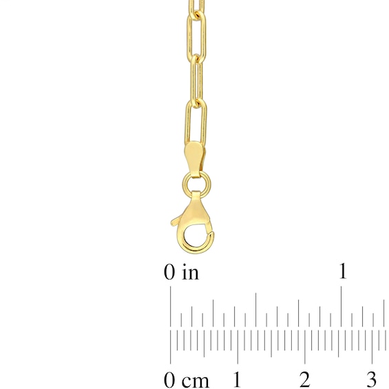 3.5mm Paper Clip Chain Bracelet in Sterling Silver with Gold-Tone Flash Plate - 7.5"