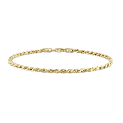 Ladies' 2.2mm Rope Chain Bracelet in Sterling Silver with Gold-Tone Flash Plate - 7.5"