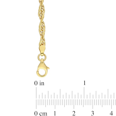 Ladies' 3.7mm Singapore Chain Bracelet in Sterling Silver with Gold-Tone Flash Plate - 7.5"