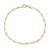 Thumbnail Image 0 of Ladies' 2.2mm Figaro Chain Bracelet in Sterling Silver with Gold-Tone Flash Plate - 7.5"