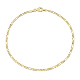 Men's 2.2mm Figaro Chain Bracelet in Sterling Silver with Gold-Tone Flash Plate - 9&quot;