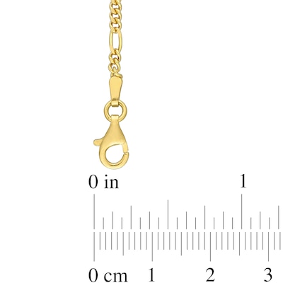 Men's 2.2mm Figaro Chain Bracelet in Sterling Silver with Gold-Tone Flash Plate - 9"