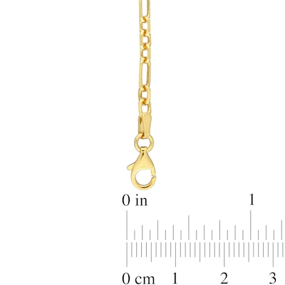 Ladies' 3.0mm Figaro Chain Bracelet in Sterling Silver with Gold-Tone Flash Plate - 7.5"