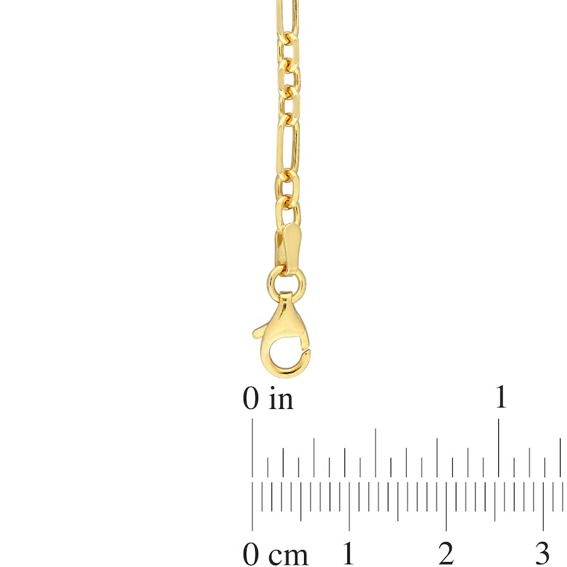 Ladies' 3.0mm Figaro Chain Bracelet in Sterling Silver with Gold-Tone Flash Plate - 7.5"|Peoples Jewellers