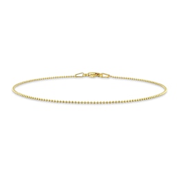 Men's 1.0mm Bead Chain Bracelet in Sterling Silver with Gold-Tone Flash Plate - 9&quot;