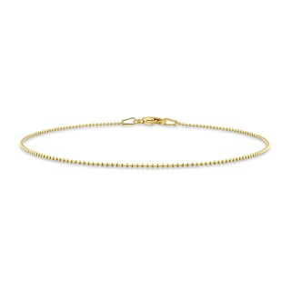 Men's 1.0mm Bead Chain Bracelet in Sterling Silver with Gold-Tone Flash Plate - 9"