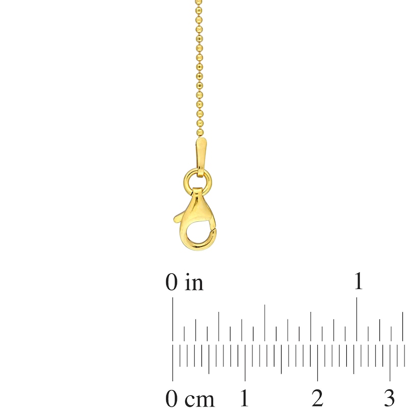 Men's 1.0mm Bead Chain Bracelet in Sterling Silver with Gold-Tone Flash Plate - 9"