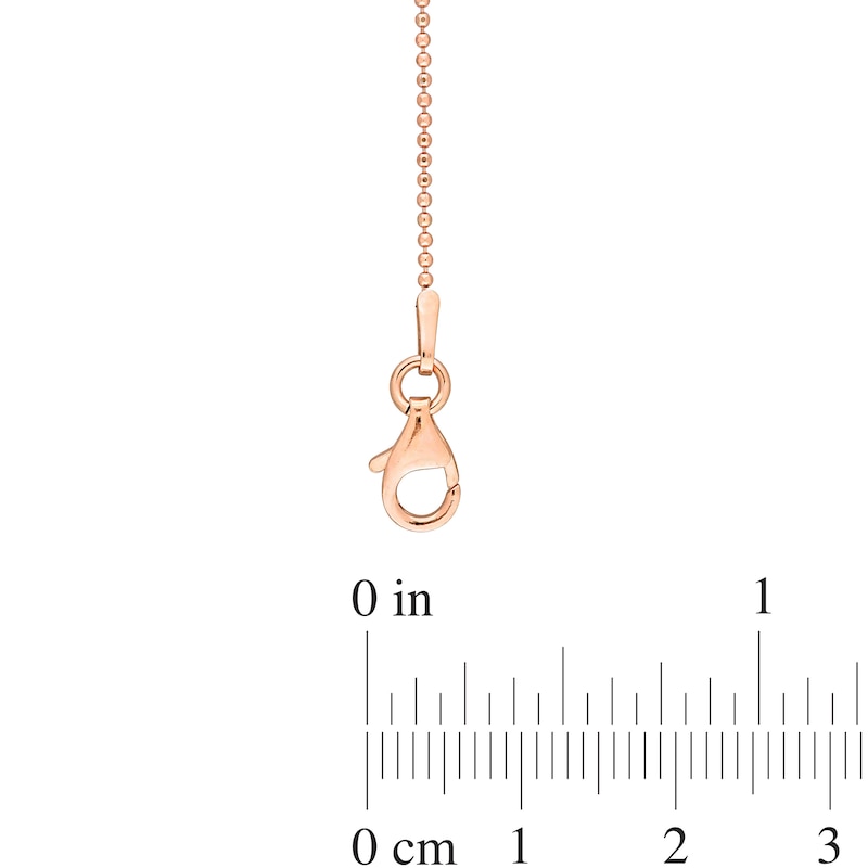 Men's 1.0mm Bead Chain Bracelet in Sterling Silver with Rose-Tone Flash Plate - 9"