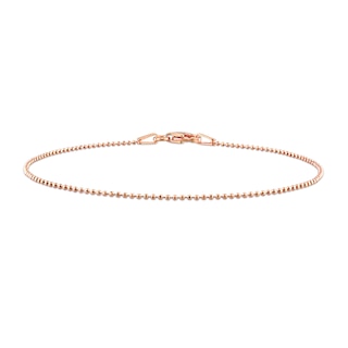 Ladies' 1.0mm Bead Chain Bracelet in Sterling Silver with Rose-Tone Flash Plate - 7.5"