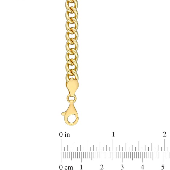 6.5mm Curb Chain Anklet in Sterling Silver with Gold-Tone Flash Plate - 9"