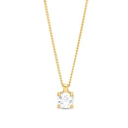 0.30 CT. Diamond Solitaire Pendant in 14K Gold (J/I3) – 19&quot;