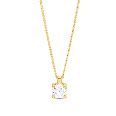 CT. Diamond Solitaire Pendant in 14K Gold (J/I3) – 19