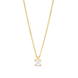 0.20 CT. Diamond Solitaire Pendant in 14K Gold (J/I3) – 19&quot;