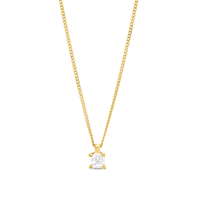 0.20 CT. Diamond Solitaire Pendant in 14K Gold (J/I3) – 19"