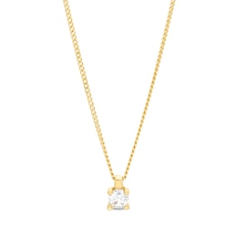 0.10 CT. Diamond Solitaire Pendant in 14K Gold (J/I3) – 19&quot;