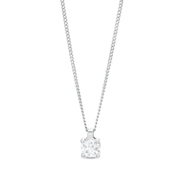 0.30 CT. Diamond Solitaire Pendant in 14K White Gold (J/I3) – 19&quot;