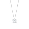 Thumbnail Image 1 of 0.50 CT. Certified Diamond Solitaire Pendant in 14K White Gold (J/I3) – 19&quot;