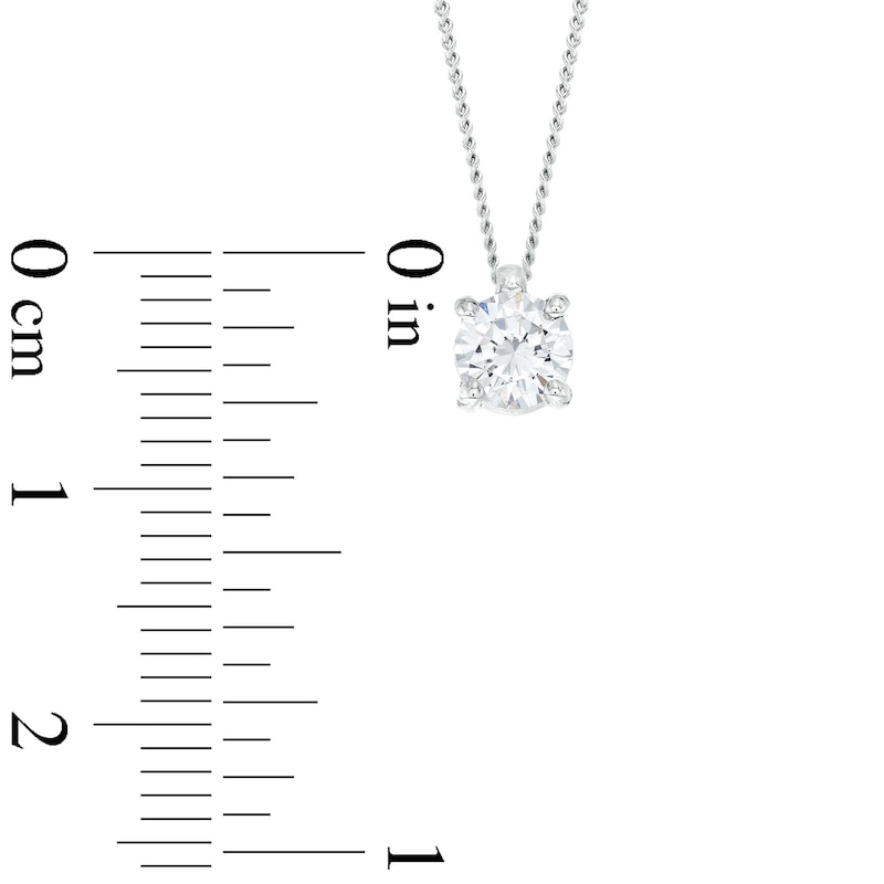 Main Image 3 of 0.50 CT. Certified Diamond Solitaire Pendant in 14K White Gold (J/I3) – 19&quot;