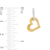 Thumbnail Image 2 of 0.09 CT. T.W. Diamond Linked Heart Drop Earrings in Sterling Silver and 10K Gold