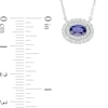 Vera Wang Love Collection Oval Blue Sapphire and 0.20 CT. T.W. Diamond Frame Necklace in 10K White Gold - 19"