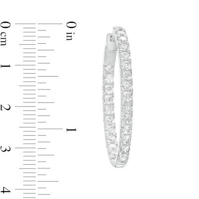 3.00 CT. T.W. Certified Lab-Created Diamond Oval Hoop Earrings in 14K White Gold (F/SI2)